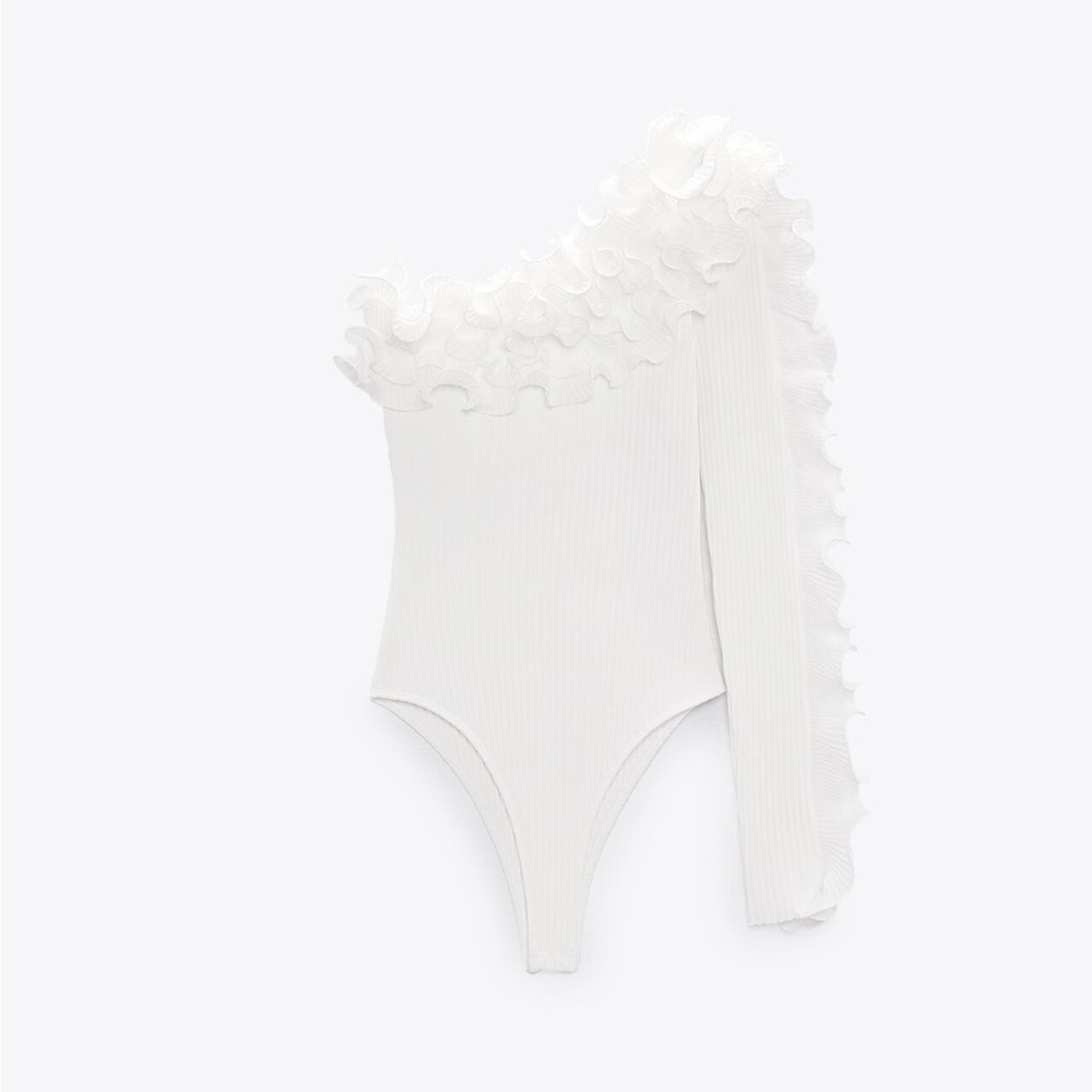 Zara one shoulder  asymmetrical bodysuit